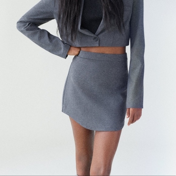 Zara Pinstripe Mini Skirt NWT - Picture 2 of 6